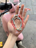 LANSILL新中式壽山石雙圈手鏈女水晶小眾蓮蓬紅紋石手串手飾品生日禮物 S1855海棠遲日手鏈6mm 曬單實拍圖