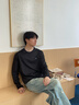 回力秋季男士長袖t恤外穿透氣速干UPF50+上衣趣味小狗5A級抑菌體恤男 白色(宿醉小狗胸標) L /175(回力潮牌 品質保障) 曬單實拍圖