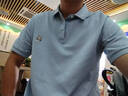 卡賓（CABBEEN）【汗隱珠地】刺繡男2024夏季新款休閑情侶裝女polo衫 藍灰色27 2XL /185/54 曬單實拍圖