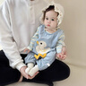 班喜迪嬰兒衣服套裝秋裝洋氣嬰幼兒連體衣超萌寶寶外出服春秋背帶褲爬服 藍(lán)色 80cm 曬單實(shí)拍圖