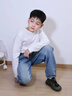 班尼路童裝男童牛仔褲兒童褲子春秋款2025年新款中大童撞色水洗潮酷長褲 淺藍 BNL印章文化X 120 曬單實拍圖