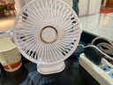 電風(fēng)扇家用夾子風(fēng)扇桌面風(fēng)扇帶夜燈USB充電式靜音學(xué)生宿舍大風(fēng)力多功能 夾子風(fēng)扇【電鍍+夜燈款】 象牙白 曬單實(shí)拍圖