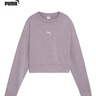 彪馬（PUMA）秋女短款運動(dòng)休閑復古做舊圓領(lǐng)長(cháng)袖衛衣套頭衫629053 淺紫色-30 M (160/84A) 曬單實(shí)拍圖