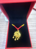 中國(guó)黃金（CHINA GOLD）平安鎖黃金項(xiàng)鏈男女足金吊墜長(zhǎng)命鎖掛墜情人節(jié)送生日禮物嬰兒寶寶 【京速達(dá)】平安鎖吊墜【紅繩】約1.5g 曬單實(shí)拍圖