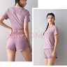 栢啟歆瑜伽服女運動套裝夏天排汗健身服寬松大碼速干衣專業(yè)跑步健身房 運動兩件套女 紫色 均碼 曬單實拍圖