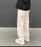 NASA BASE休閑褲男春夏季寬松垂感直筒褲男士青年闊腿潮牌百搭工裝褲子 杏色 L 曬單實拍圖