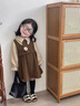 G.DUCKKIDS學(xué)院風(fēng)女童連衣裙春秋2025新款洋氣女寶春裝潮搭兒童裙子春季童裝 咖色 90 cm 曬單實拍圖
