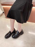 伯德小姐黑色厚底樂(lè )福鞋女小個(gè)子通勤穿搭正裝職業(yè)鞋公考面試皮鞋 NX003 黑色 36 曬單實(shí)拍圖