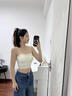 浪莎吊帶背心女帶胸墊美背內(nèi)搭背心文胸一體外穿抗菌親膚抹胸上衣 曬單實(shí)拍圖