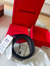 菲拉格慕（Ferragamo）腰帶男士商務(wù)雙面板扣皮帶牛皮 3.5CM寬 父親節禮物 禮盒裝 黑啡雙面/銀扣679710 686671 曬單實(shí)拍圖