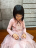 富羅迷女童連衣裙春秋季甜美網(wǎng)紗針織裙中大童校園演出裙子 粉色 120  曬單實(shí)拍圖