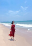 德瑪納重工層次感吊帶無袖長(zhǎng)款連衣裙夏度假風(fēng)復(fù)古氣質(zhì)肌理感蛋糕裙  曬單實(shí)拍圖