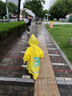 牧萌兒童雨衣男童女童幼兒園小童寶寶全身防水男孩雨披 活力黃恐龍 M 曬單實(shí)拍圖