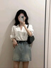 何佳功襯衫女短袖2025年夏季新款襯衣法式小眾設(shè)計(jì)感氣質(zhì)顯瘦V領(lǐng)上衣 白色（短袖） M 【建議105-119斤】 曬單實(shí)拍圖