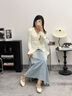 ZUOSAISI品牌瑪麗珍鞋女真皮氣質(zhì)優(yōu)雅單鞋女2025秋季新品女鞋百搭鞋子女 米色 35 曬單實(shí)拍圖