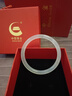 中國黃金（CHINA GOLD）白月光玉髓手鐲女寬面白瑪瑙玉手鐲送老婆女友生日禮物 圓條白月光【54mm】 曬單實(shí)拍圖