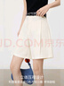 對(duì)白簡(jiǎn)約百搭高腰A字短褲女2025夏季新款壓褶寬松顯瘦直筒休閑褲 米白色 S 曬單實(shí)拍圖