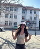 貓人防曬帽女夏季防紫外線全臉遮陽面罩護頸一體太陽帽戶外遮陽帽子女 米白色 均碼（56-60） 曬單實拍圖