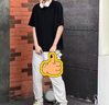 NASAWASSUP重磅純棉短袖男款夏季潮牌t恤男美式寬松半截袖內(nèi)搭半袖五分袖 黑色T1 【重磅280克】 3XL 【建議180-210斤】 曬單實(shí)拍圖