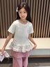哈羅小黃鴨 HAL.DUCK2025新款夏季女童蕾絲邊短袖燙鉆牛仔褲兩件套時(shí)尚百搭休閑套裝 蕾絲邊短袖 120 cm 曬單實(shí)拍圖