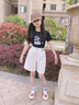 G.DUCKKIDS女童牛仔中褲夏季薄款兒童夏款短褲外穿洋氣中大童女孩夏裝五分褲 米白色 170 建議15歲 曬單實(shí)拍圖