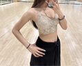 DEREK JEFF 戴里克.杰夫美背內(nèi)衣吊帶背心女胸墊一體文胸網(wǎng)紅打底無鋼圈薄款蕾絲抹胸 灰色短款 M (85-110斤胸圍70-75) 曬單實拍圖