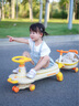 樂的 小黃鴨兒童扭扭車1-3歲可坐大人搖搖防側(cè)翻周歲禮物V7+推桿+拖斗 曬單實拍圖