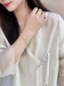老鳳祥三生有杏銀手鏈女款輕奢和田玉手串女士生日禮物女生送女友高級感三生有幸平安扣和田玉手鏈 曬單實(shí)拍圖