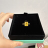 曼卡龍黃金足金黃糖碎碎冰戒指5G硬金鑲嵌寶石首飾計價生日禮物 女士15號 3.9g 曬單實拍圖
