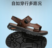駱駝（CAMEL）舒適軟牛皮透氣兩穿耐磨商務(wù)休閑皮涼鞋爸爸 G15M211027 棕色 41 曬單實拍圖