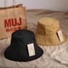 無印良品（MUJI）防紫外線 棉質(zhì)斜紋 漁夫帽 帽子 DBA52A4A  黑色 56.5-59cm  曬單實拍圖