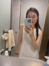 可茵（Keyin）法式無袖白色連衣裙女2025年夏季新款通勤簡約百搭拼接收腰裙子女 白色 M 曬單實拍圖