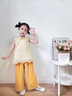 G.DUCKKIDS小黃鴨女童國風(fēng)套裝夏季2025新款女寶寶新中式夏裝兒童漢服兩件套 橙黃色 100 (建議90-98cm 2-3周歲） 曬單實(shí)拍圖