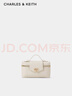 CHARLES&KEITH手提方盒化妝包斜挎小方包女生日禮物CK2-50782376 Beige米色 S 曬單實(shí)拍圖