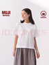 無(wú)印良品（MUJI）女式 天竺編織 圓領(lǐng)短袖T恤 上衣打底衫女款25年夏季女裝內搭 白色 BB2SBA5S L (165/88A) 曬單實(shí)拍圖