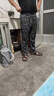 SexeMara 新款彈力大碼透氣休閑迷彩運(yùn)動(dòng)男褲寬松胖子特大碼男褲束腳勞保工作褲 2XL 建議130-140斤 01黑色 曬單實(shí)拍圖
