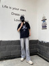 AEMAPE煙灰色微喇牛仔褲男款2025新款夏季vibe直筒褲美式高街彎刀褲子男 7740煙灰色 L 【115-130斤】 曬單實拍圖