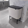BRABANTIA【11+23L分類(lèi)垃圾桶】brabantia柏賓士進(jìn)口輕奢觸摸廚房腳踏收納 11+23L-清新白【觸摸式】 曬單實(shí)拍圖