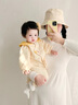 優(yōu)奇嬰兒衣服秋裝超萌可愛哈衣嬰幼兒寶寶連體衣洋氣爬服春秋季外出服 米黃 80cm 曬單實拍圖