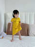 千碩森2025提花兒童旗袍透氣舒適生日禮服夏季連衣裙純色氣質(zhì)新中式旗袍 姜黃提花旗袍(花紋不定) 110 曬單實拍圖