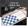 飛遁LESAILES棋盤(pán)貓咪 電競游戲鼠標墊超大號 鎖邊加厚辦公電腦鍵盤(pán)書(shū)桌墊 藍黃色900*400*3mm 曬單實(shí)拍圖