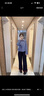 闊色（kuose）藍(lán)色格子襯衫女2025春夏季新款miu系穿搭荷葉邊襯衣上衣短款 格紋（長袖）1004 L 曬單實拍圖