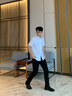 GEOX杰歐適春夏新款男士高端亮面設計感系帶舒適百搭尖頭男士皮鞋 黑色 42 曬單實拍圖