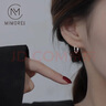 米蔓（MIMORE）S925銀竹節(jié)耳扣女時(shí)尚潮流高級(jí)感氣質(zhì)耳飾耳釘養(yǎng)耳洞睡覺免摘防堵 曬單實(shí)拍圖