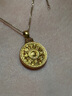 老廟黃金吊墜八寶羅盤(pán)古法金項(xiàng)鏈福字掛墜送長(zhǎng)輩男女款情侶款七夕禮物 約6.5g 送925鏈（可換黑繩） 曬單實(shí)拍圖