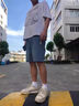 JASONWOOD官方正品高端品牌牛仔短褲男夏季薄款2025新款潮流休閑寬松五分褲 高檔淺藍(lán)色【現(xiàn)貨速達(dá)】 2XL 曬單實(shí)拍圖