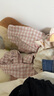 無(wú)印良品（MUJI）[自營(yíng)限定款]無(wú)側(cè)縫 雙層紗織睡衣 淺粉紅色格紋  L  曬單實(shí)拍圖