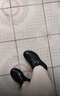真皮皮鞋女單鞋春秋款媽媽鞋平底防滑軟皮軟底系帶深口女士皮鞋 黑色 39 曬單實拍圖