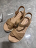 百麗（Belle）寬條帶休閑涼鞋女商場(chǎng)同款真皮厚底涼鞋D6N2DBL5 杏色 34 (220mm) 曬單實(shí)拍圖