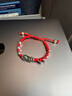 足銀9999招財納福純銀貔貅手鏈男士五帝錢(qián)編織紅繩情侶手繩女手串 貔貅五帝錢(qián)黑繩（可調節）銀約15g 曬單實(shí)拍圖